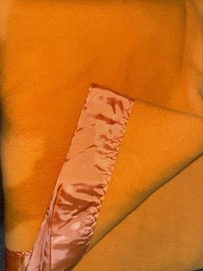 Vintage FULL/QUEEN Blanket SATIN Trim Orange Appx 66x84” - Picture 1 of 3
