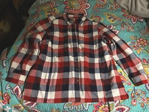 Duluth Trading Co Mens 2XL Red Plaid Heavy Jacket FLeece Lined Flannel Snap - Picture 1 of 11