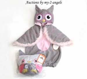 NEW Pottery Barn Kids Halloween BABY OWL COSTUME + TREAT BAG 6-12 9 MONTHS GIRLS - Picture 1 of 1