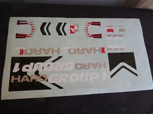 CALCOMANÍA HARO BMX RS2 GRUPO 1 RARA PEGATINA NEGRA BLANCA DORADA ROJA CARRERAS VINTAGE NUEVO DE LOTE ANTIGUO - Imagen 1 de 2