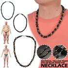 Unisex Tiger Eye Beads Beaded Necklace, Fortis Chalcedony Beaded BEST Nec V4Y7