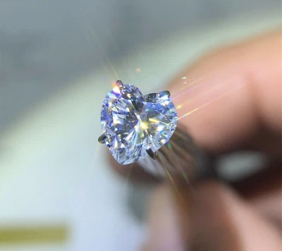 Heart Cut Lab-Grown 3.00 Ct Diamond CVD Loose FL-Clarity Certified Gemstone 5NSJ - Image 1 of 4