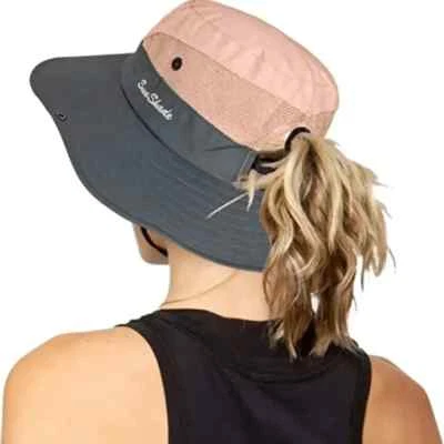Womans Pink Breathable Ponytail Sun Hat (Pink) - Image 1 of 3