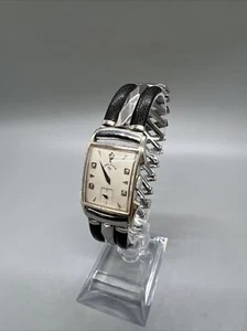 Lord Elgin 14k Gold Diamond Manual Wind Men's Watch Baldwin Stainless Stretch - Picture 1 of 8
