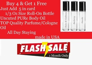 Buy 4 Get 1 FREE Cologne Body Oils parfume Fragrances Roll On Pure made in USA - Picture 1 of 5