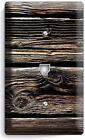 RUSTIC DISTRESSED DARK OLD WORN OUT WOOD LIGHTSWITCH OUTLET WALL PLATE CABIN ART