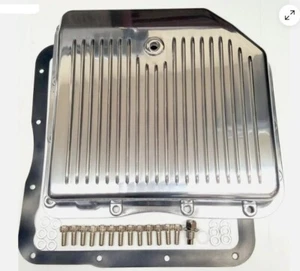 GM Turbo 350 TH350 POLISHED Aluminum Transmission Pan & Hardware Finned Chevy - Picture 1 of 2
