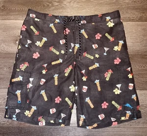 Tommy Bahama Relax Estampado de Cóctel 9" Board Shorts Negro Para Hombre Talla Grande - Imagen 1 de 8