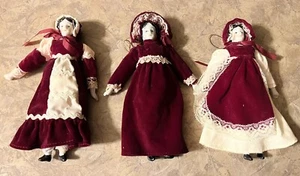 "De colección (3) Muñeca China Porcelana Rojo Terciopelo Vestido Suave Cuerpo Adorno Colgante 8""" - Imagen 1 de 13