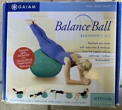 GAIAM Balance Ball Kit Principiante Mediano 5'6"/65cm Bola y Bomba Foto 1 de 3