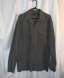 Men's Point Zero® Khaki Green Long Sleeve Button Front Shirt w/Pockets-Size XXL - Picture 1 of 9