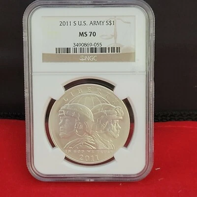 2011-S $1 U.S. Army Commemorative Silver Dollar MS70 NGC  - Image 1 of 2