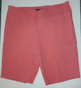COUNTERPARTS PINK WHITE SHORTS BERMUDA WALKING SIZE 16P STRETCH WIDE WAISTBAND - Picture 1 of 6