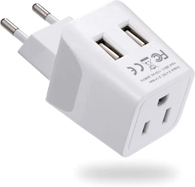 Ceptics Usa Input Turkey, Egypt, Iceland Travel Adapter Plug Type C - Europe