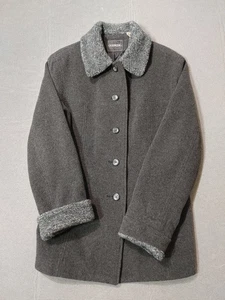 OutBrook Damengröße 8 Wollmantel Jacke grau Knopfleiste Sherpa-Kragen. - Bild 1 von 14