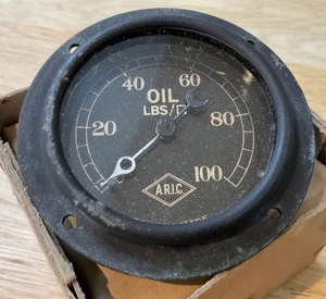 VINTAGE PRE WAR CAR ARIC OIL PRESSURE GAUGE - FRAZER NASH, BENTLEY -ARIC/LV6/MTI - Picture 1 of 8