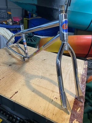 1982 GT BMX Jr frame and fork set. Awesome Chrome No Dings Santa Ana OG - Image 1 of 4