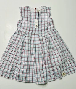 Bijou Sauvage Plaid Red White Blue 4th of July Boutique Dress Size 6 NWT - Picture 1 of 5