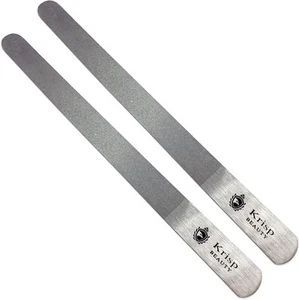 Stainless Steel Diamond Deb Nail File Manicure Pedicure Metal 7" inch, Silver - Picture 1 of 6