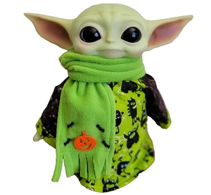 Monstruos de Halloween 2 piezas. Conjunto de traje y bufanda para muñecas Mattel Child Grogu Yoda de 11" - Imagen 1 de 6