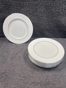 6 Beilagenteller Royal Doulton Signature Platin (6,5") weiß mit Silberrand - Bild 1 von 18