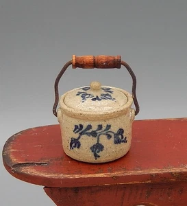 OOAK IGMA Jane Graber Stoneware Handled Crock Artisan Dollhouse Miniature 1:12 - Picture 1 of 12