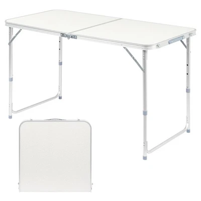 Aluminum Folding Table 4 ft Portable Indoor Outdoor Picnic Party Camping Tables - Image 1 of 4