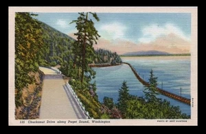 Chuckanut Drive Along Puget Sound Washington Route 11 • Unposted Linen Teich - Picture 1 of 2