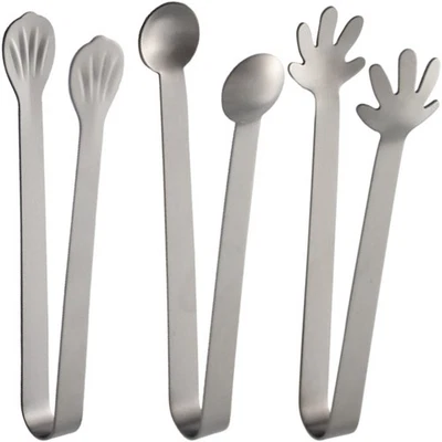  3 pezzi di cibi pinze in acciaio inossidabile pinze di ghiaccio multifunzionale - Immagine 1 di 4