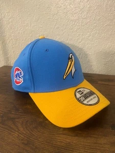 Myrtle Beach Pelicans Minor League Yellow Blue Hat Cap M/L New Era 39Thirty Cubs - Picture 1 of 5