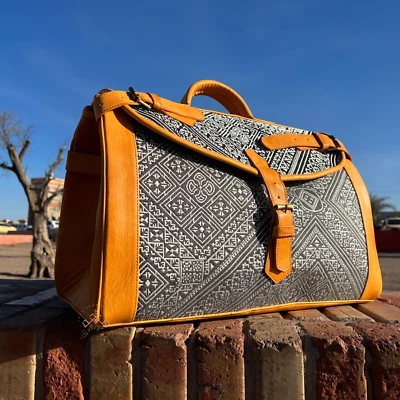 Kilim Bolsa de Viaje Victoriana Alfombra Bolso Mary Poppins Vintage Cuero Fin de Semana Foto 1 de 4