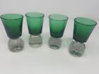 Vintage MCM Emerald Green 4  Bubble Glass Vessels Carl Erickson Mini Cups