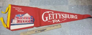Banderín de fieltro vintage Gettysburg Pennsylvania National Museum, un poco áspero - Imagen 1 de 4