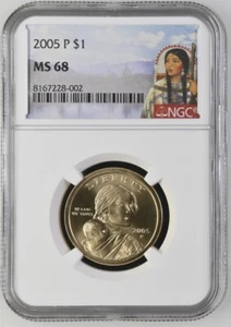 2005-P $1 Sacagawea Dollar - NGC MS 68 “Only 12 in NGC & PCGS Census” - Picture 1 of 2