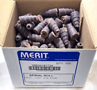 Merit 1/2" x 1" x 1/8" Spiral Roll Full Taper 60 Grit Aluminum Oxide 100 Pack