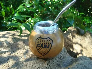 Boca Juniors, ARGENTINA MATE, CALABAZA, YERBA, TAZA MATE, PAJA, BOMBILLA, CABJ - Imagen 1 de 5