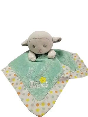 Garanimals Lamb lovey Mint Stars Plush Green Polka Dots Satin Rattle Embroidered - Image 1 of 4