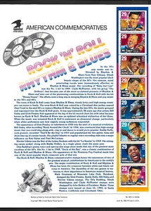 Rock'n' Roll Music Stars 29c Stamp Strip USPS American Commemoratives 1993 Elvis - Picture 1 of 2
