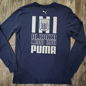 1988 Puma Alianza Lima Soccer T-Shirt Men S Long Sleeve Peru Cubillas - Picture 1 of 6