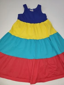 Hanna Andersson Racerback Twirl Dress size 130 (8) colorblock sleeveless tank - Picture 1 of 2