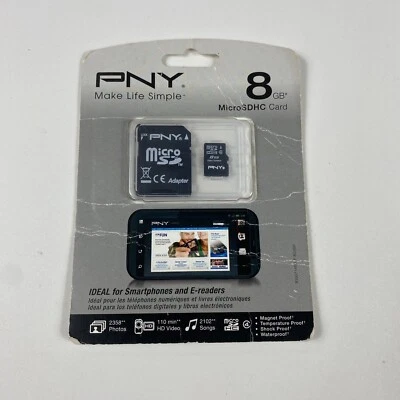 PNY 8GB SDHC Class 4 SD Flash Memory Card Camera 8 G GB New Sealed - Image 1 of 2
