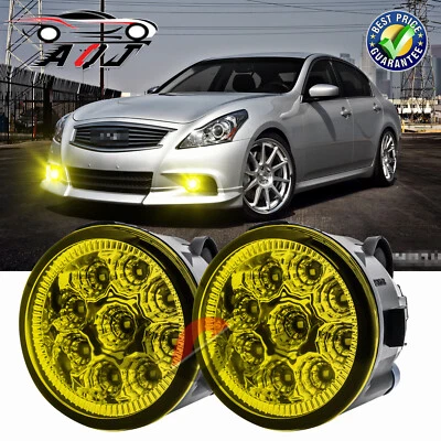 Pair of Bumper YellowLED Fog Light Driving Lamps For INFINITI EX37 2013 Foto 1 de 4