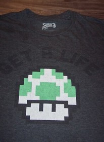VINTAGE STYLE SUPER MARIO BROS. 3 Get A Life Mushroom NES Nintendo T-Shirt 2XL