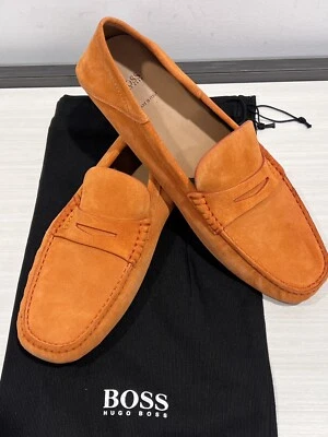 HUGO BOSS MEN’S SUEDE DRIVING MOCCASINS SIZE 8M -- *SALE* - Image 1 of 4