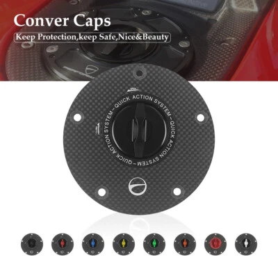 Quick Release Tank Carbon Fiber Fuel Gas Caps for KAWASAKI NINJA ZZR-1200 1400 - Imagem 1 de 4