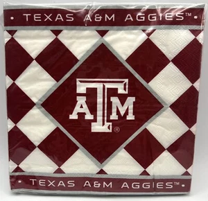 Texas A&M Aggies Checkered NCAA University Sports Party Paper Luncheon Napkins - Picture 1 of 1
