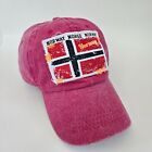 Norweski kapelusz flaga przód czapka z daszkiem pasek regulowany różowy czapka taty OSFA bawełna