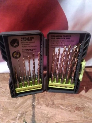 Kit de brocas de titânio RYOBI (22 peças) ~ Para uso em madeira, metal e plástico - Imagem 1 de 4