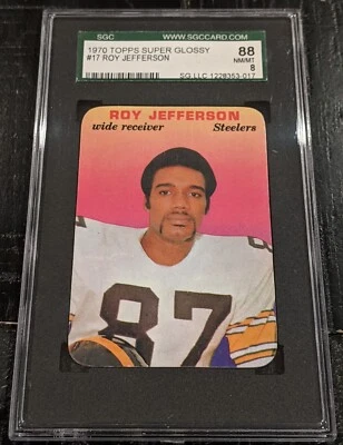 1970 Topps Super Glossy Roy Jefferson SGC 8 (88) NM-MT #17 Pittsburgh Steelers - Image 1 of 3