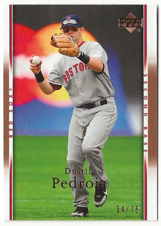 Tarjeta de novato Dustin Pedroia 2007 Upper Deck DORADO PARALELO RC SP #69 RARA/75 Foto 1 de 2